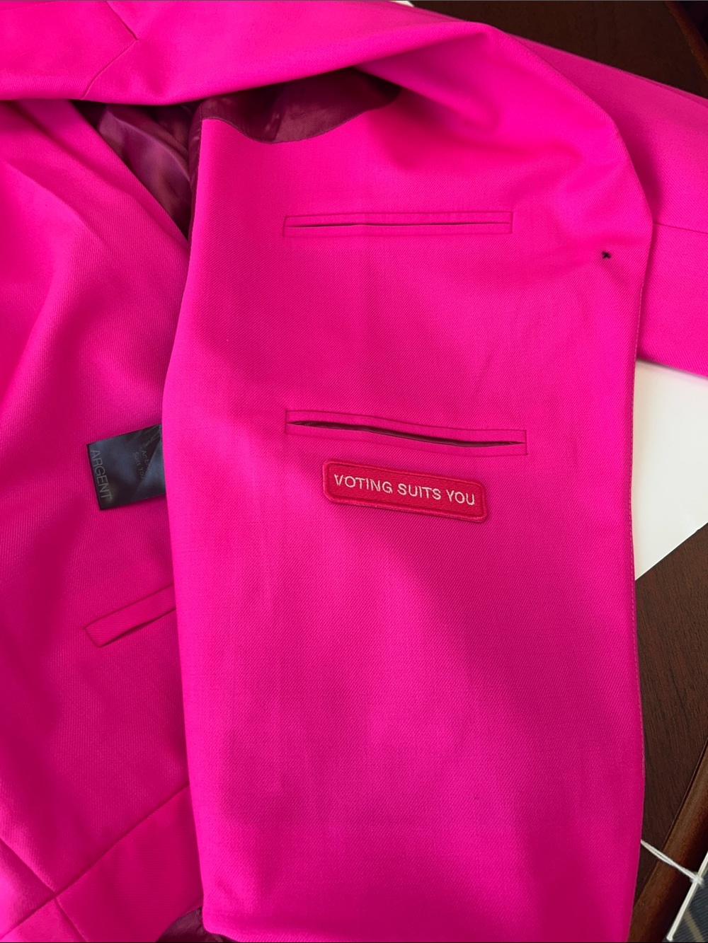 ARGENT Supermajority Hot Pink Seasonless Wool Blazer NWOT and Trouser NWT - Picture 11 of 13